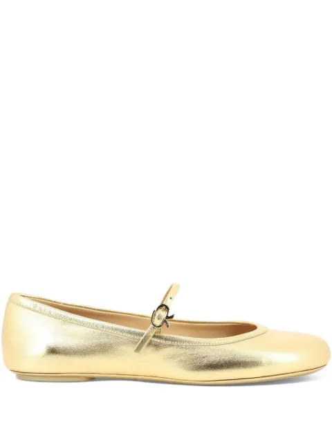 Gianvito Rossi buckle-strap round-toe ballet flats