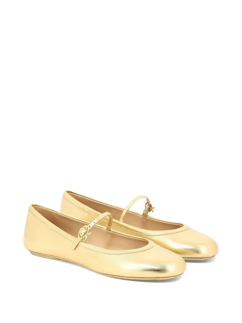 Gianvito Rossi buckle-strap round-toe ballet flats Yellow