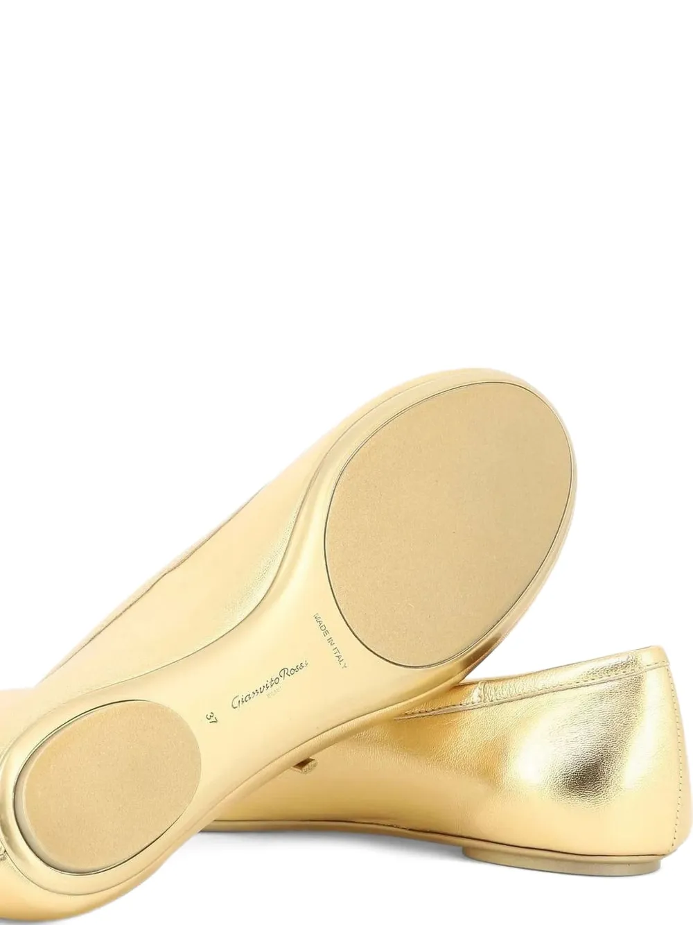 Gianvito Rossi buckle-strap round-toe ballet flats Yellow