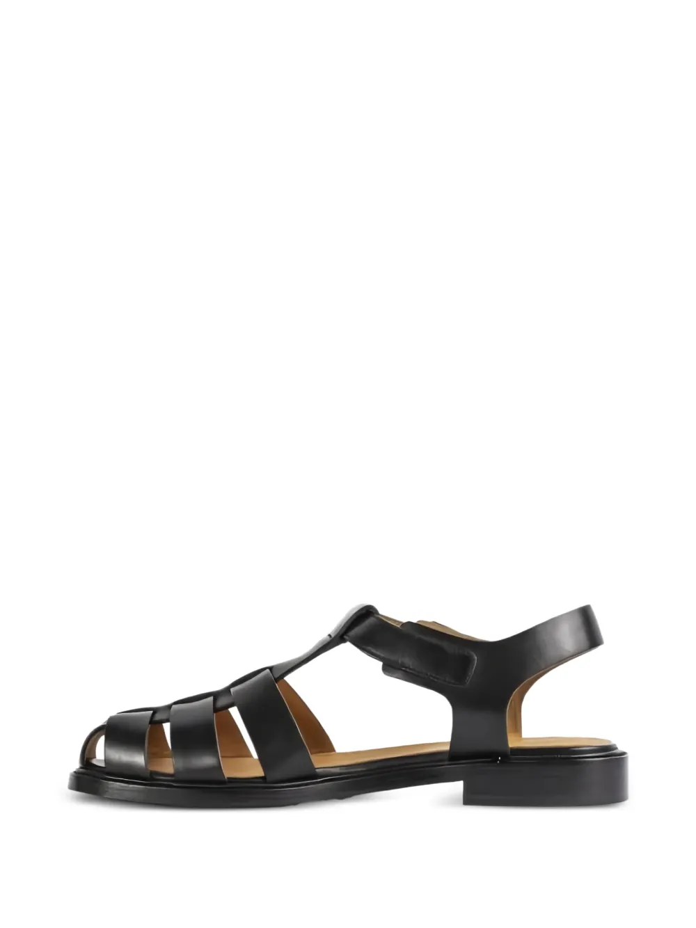 Church's leather lattice flat sandals Black