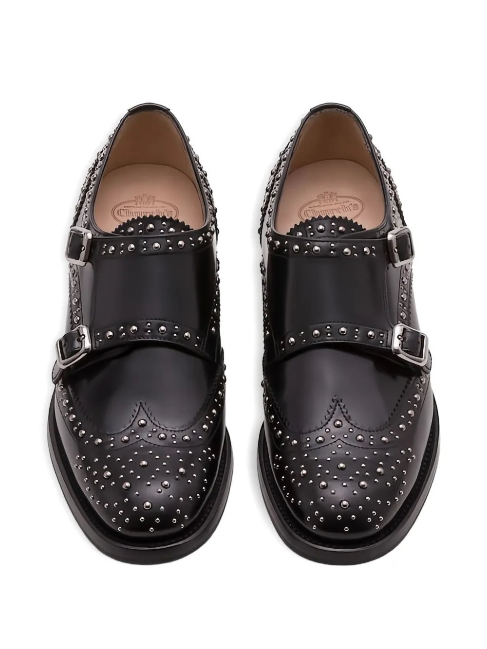 Church's studded double-buckle oxford shoes Black