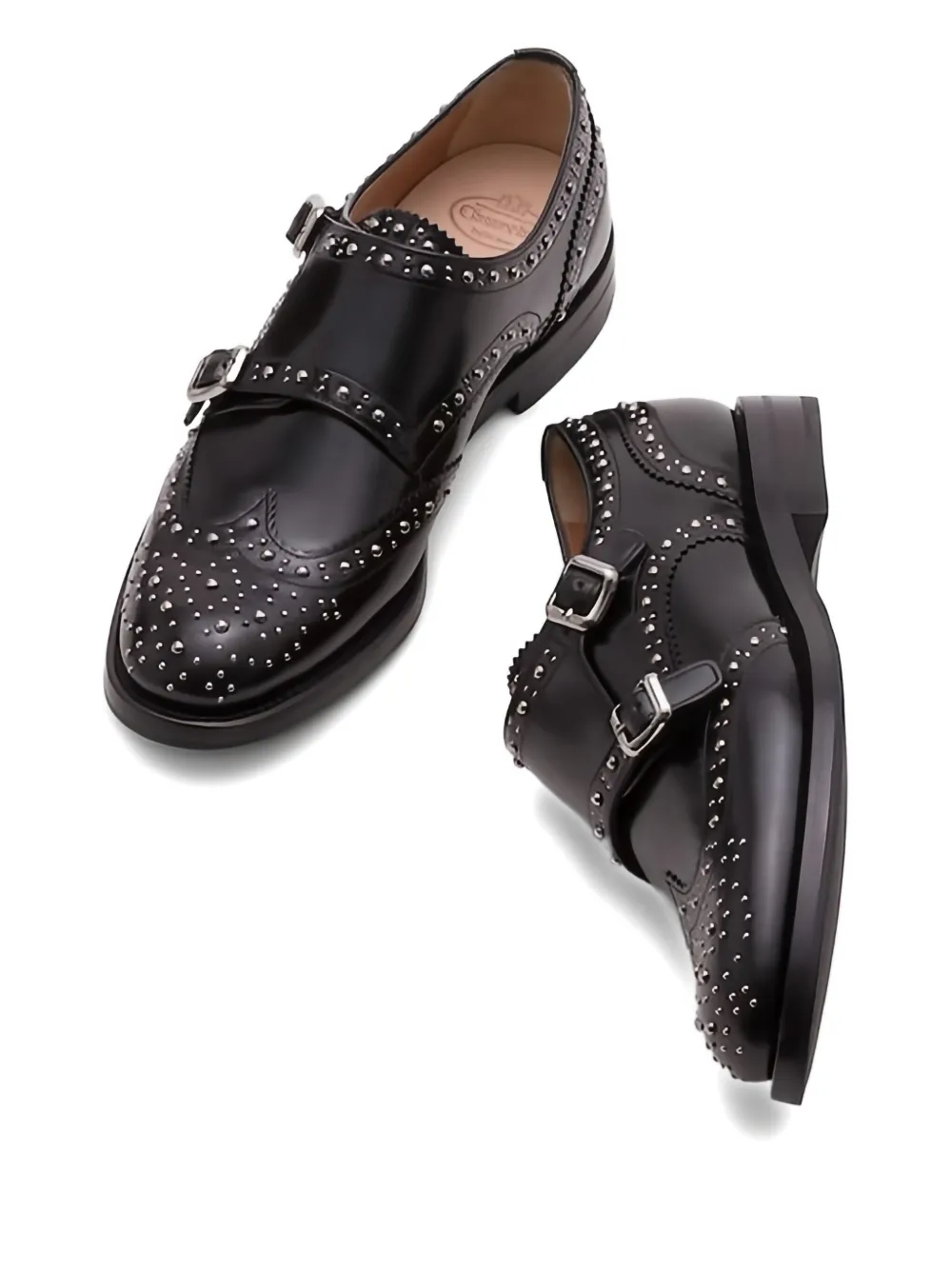 Church's studded double-buckle oxford shoes Black