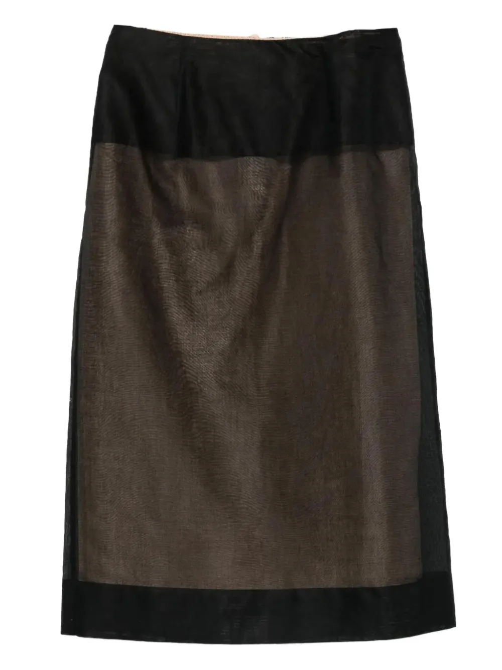 Carven sheer panelled straight midi skirt Zwart