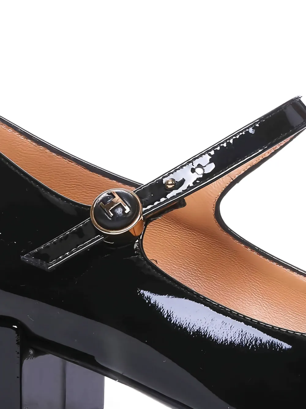 Tod's 50mm patent-finish leather pumps Black
