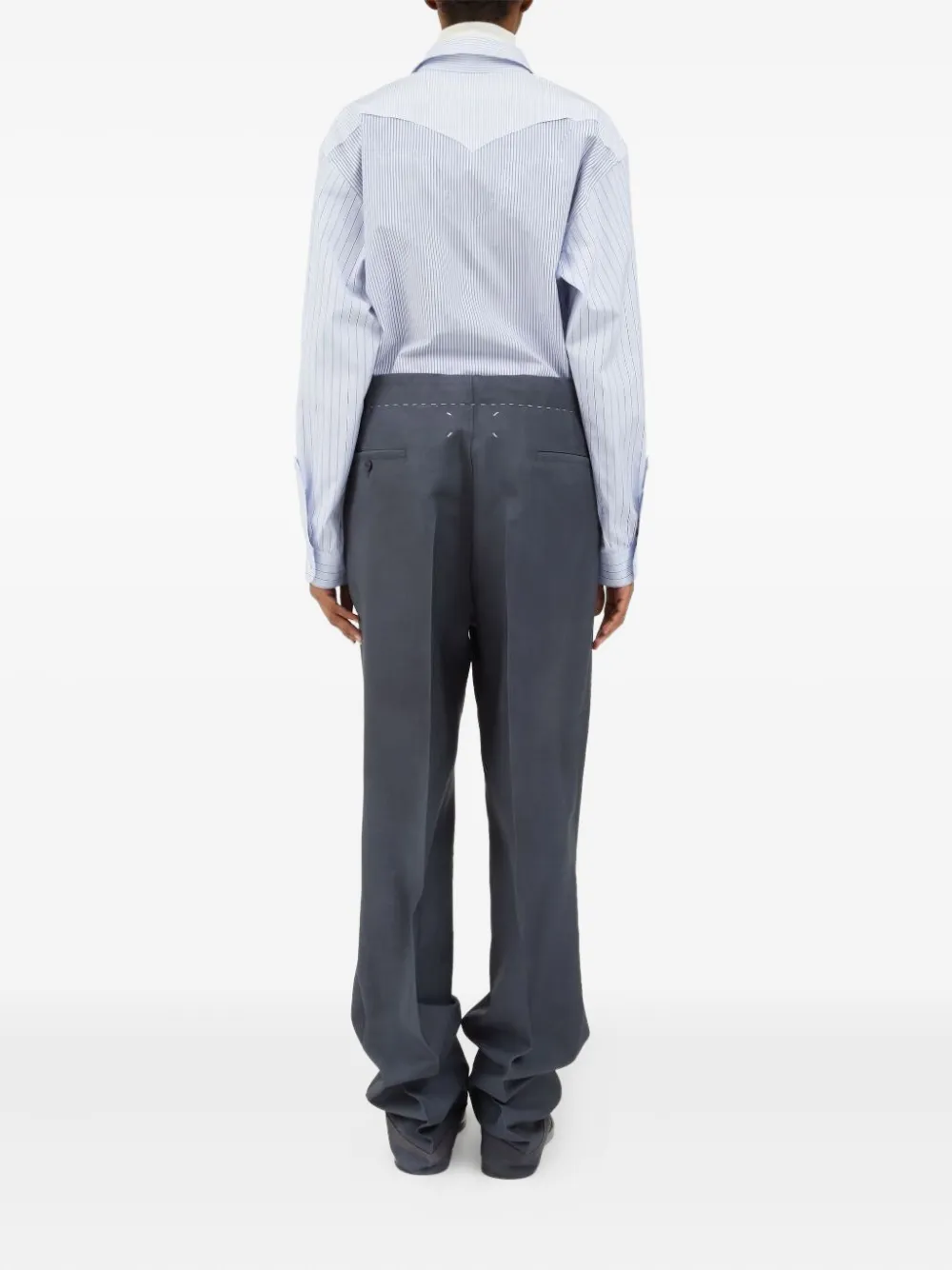 Maison Margiela drawstring pleated trousers Grijs
