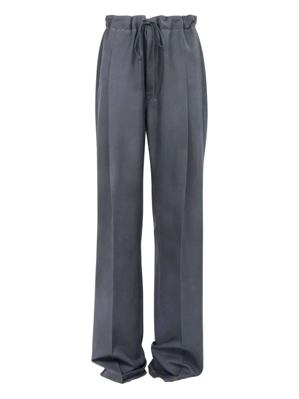 Maison Margiela drawstring pleated trousers - グレー Maison Margiela drawstring pleated trousers - グレー