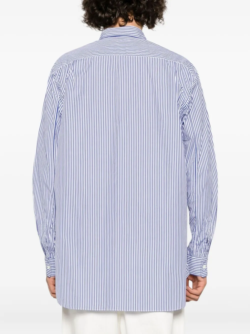 Comme Des Garçons Play striped pixelated-heart shirt Blauw