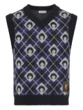 Marine Serre moon-pattern knit vest - Black