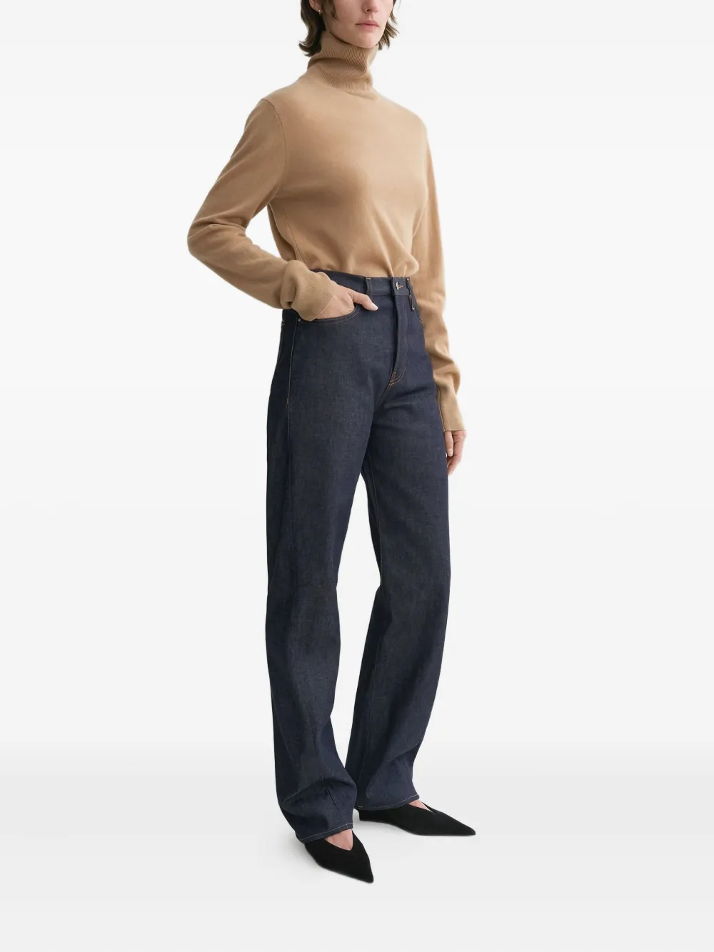 TOTEME cotton raw-denim jeans Zwart