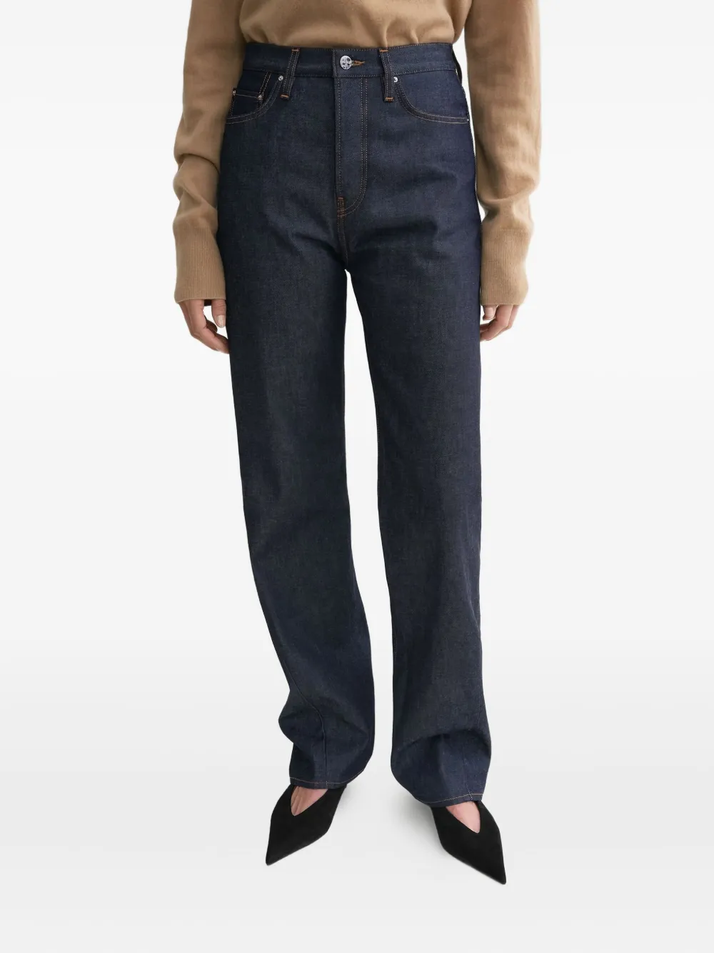 TOTEME cotton raw-denim jeans Zwart