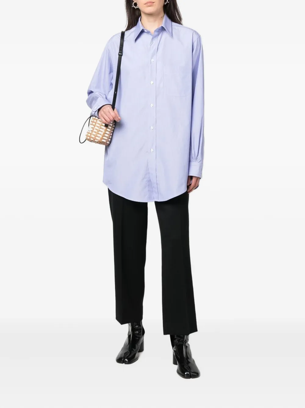 Maison Margiela button-fastening cotton shirt Paars