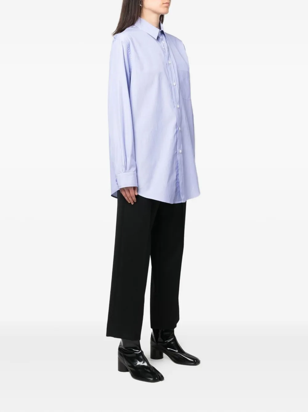 Maison Margiela button-fastening cotton shirt Paars