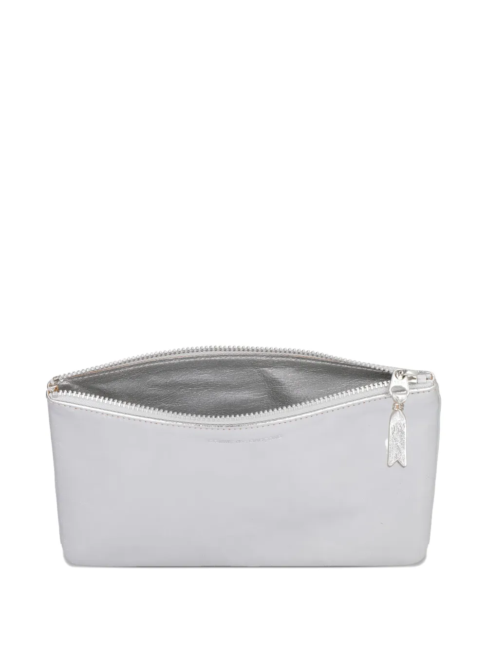 Comme Des Garçons Wallet metallic leather zip wallet Zilver