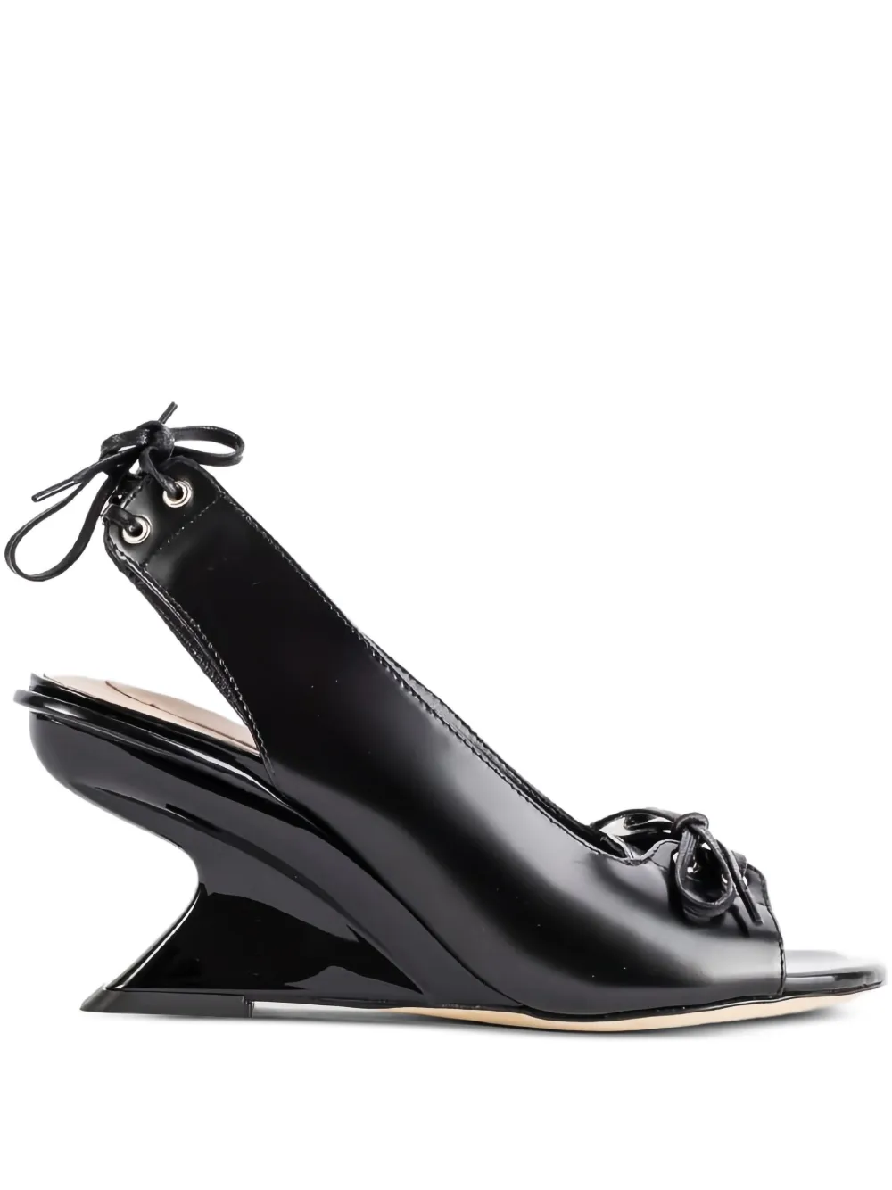 Simone Rocha Lace-up Sculpted-heel Sandals In Black
