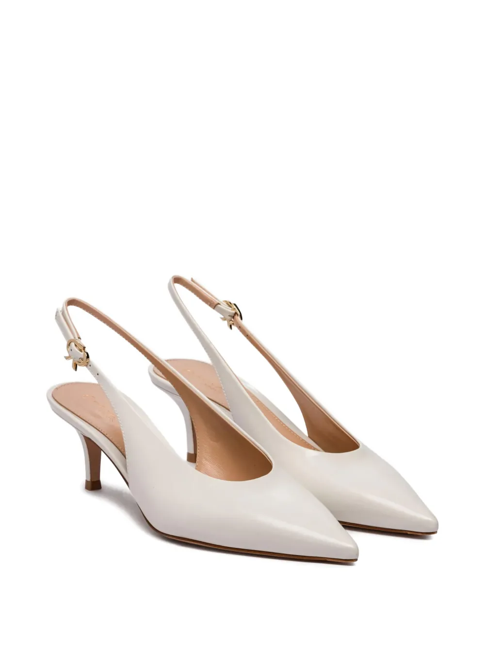 Gianvito Rossi Tokio pointed-toe slingback pumps Neutrals