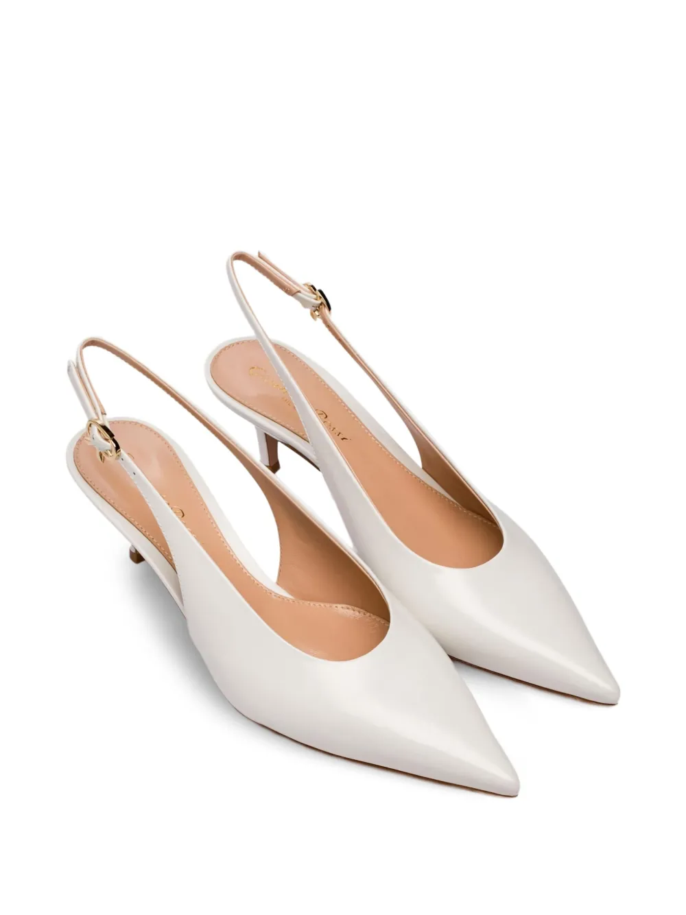 Gianvito Rossi Tokio pointed-toe slingback pumps Neutrals
