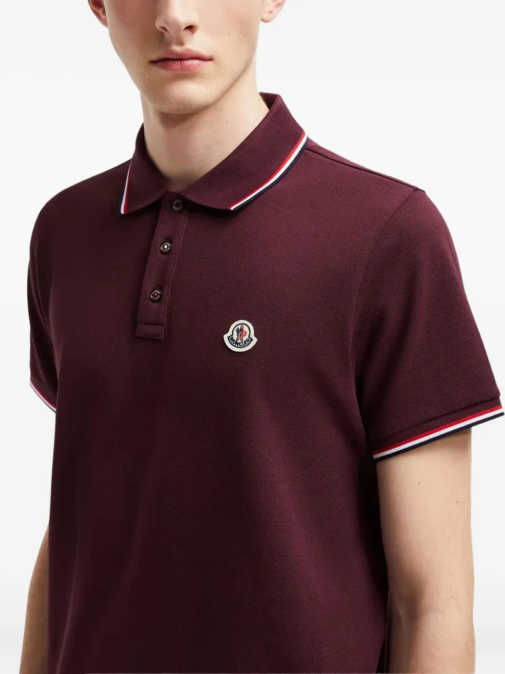 Moncler logo-patch polo shirt Rood