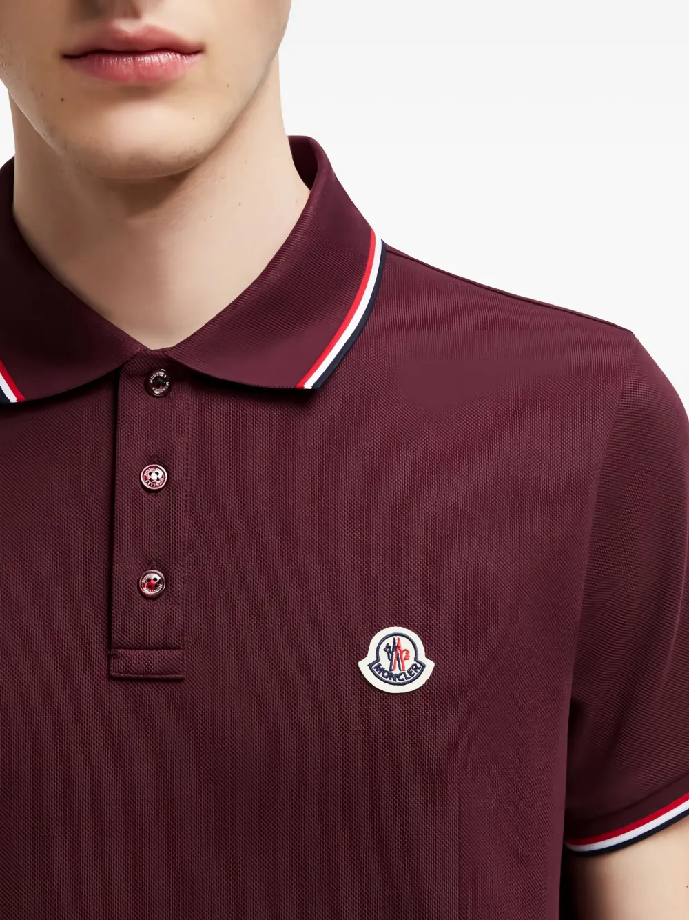Moncler logo-patch polo shirt Rood