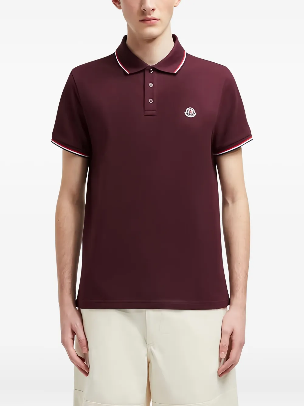 Moncler logo-patch polo shirt Rood