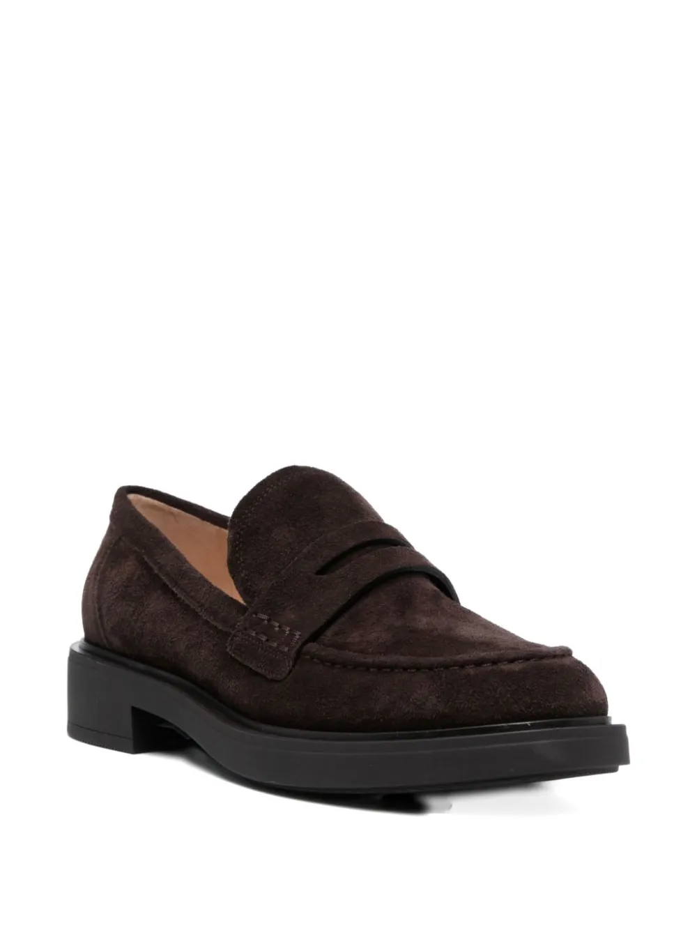 Gianvito Rossi Harris suede penny loafers Brown