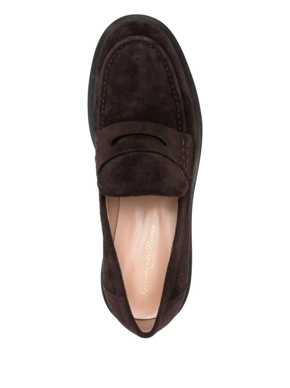 Gianvito Rossi Harris suede penny loafers Brown