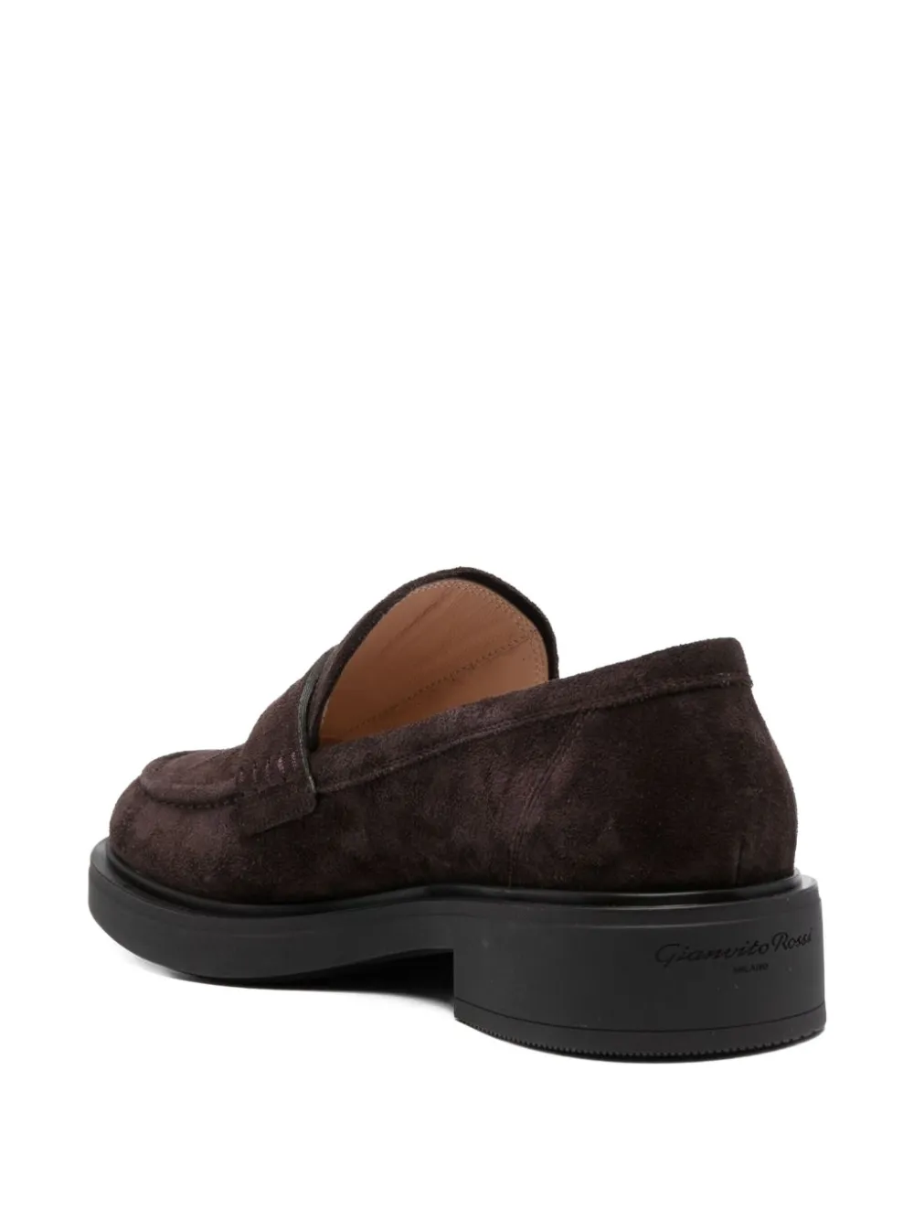 Gianvito Rossi Harris suede penny loafers Brown