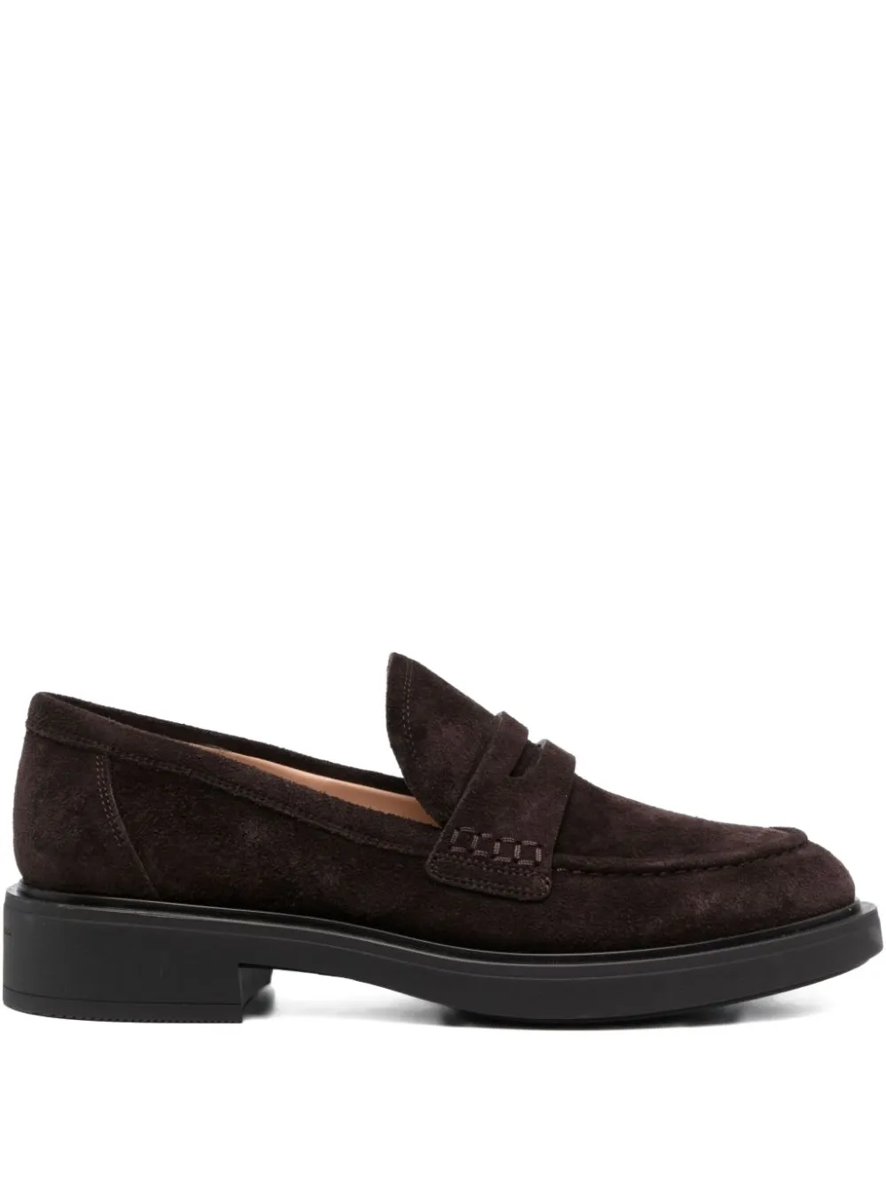 Gianvito Rossi Harris Suede Penny Loafers