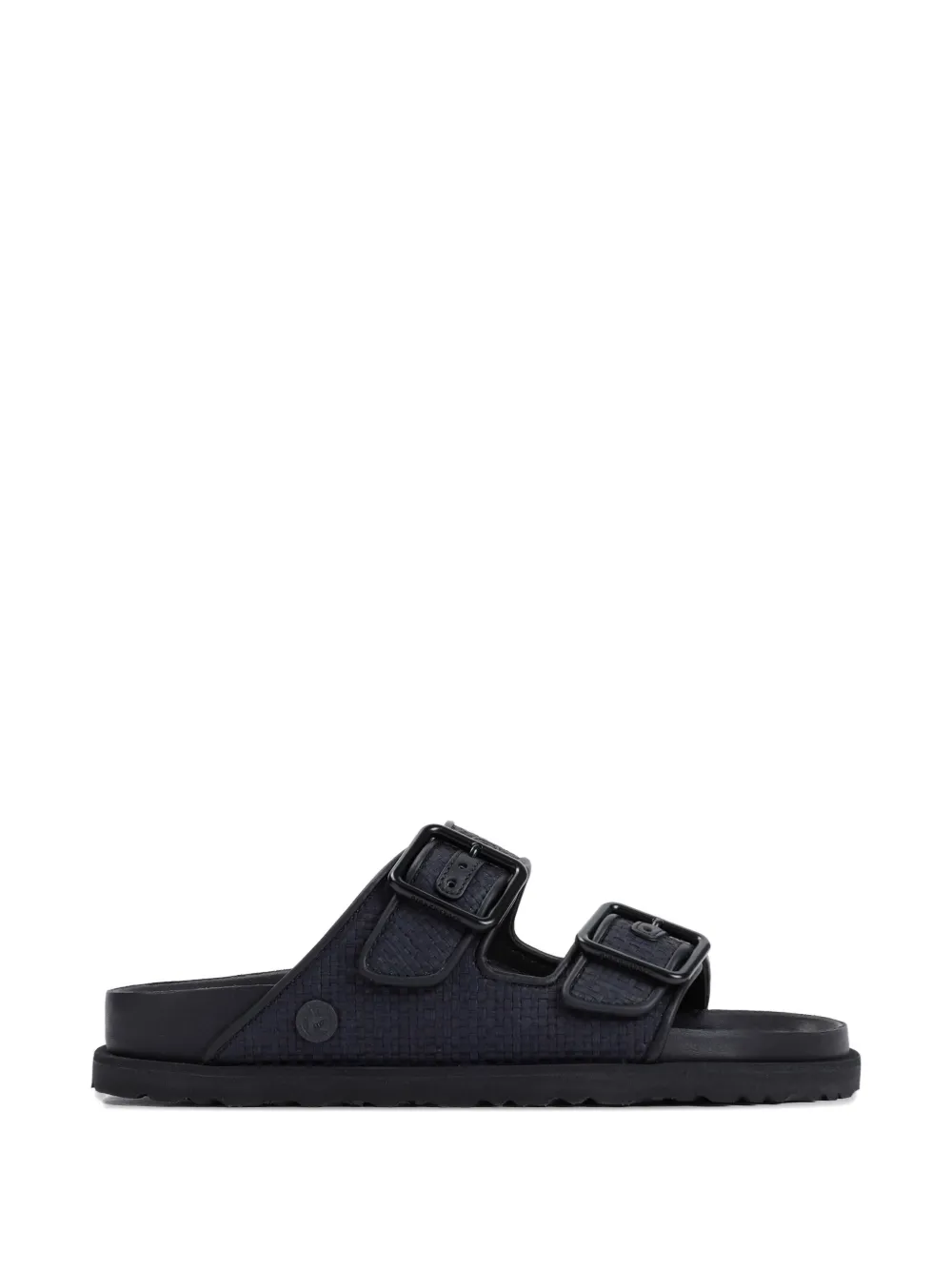 Birkenstock Arizona raffia buckled sandals Black