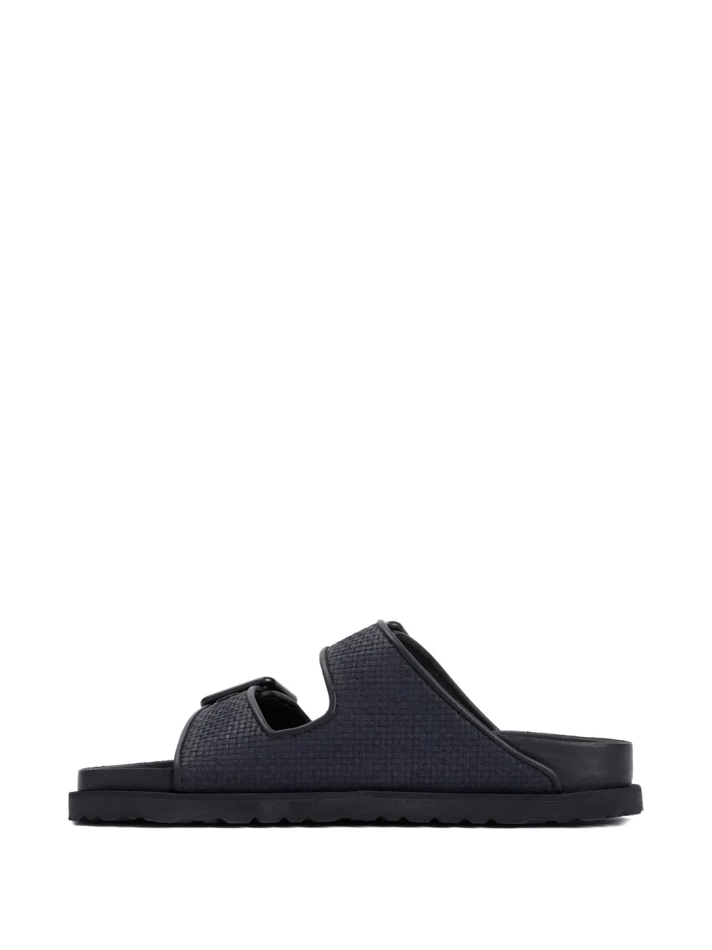 Birkenstock Arizona raffia buckled sandals Black