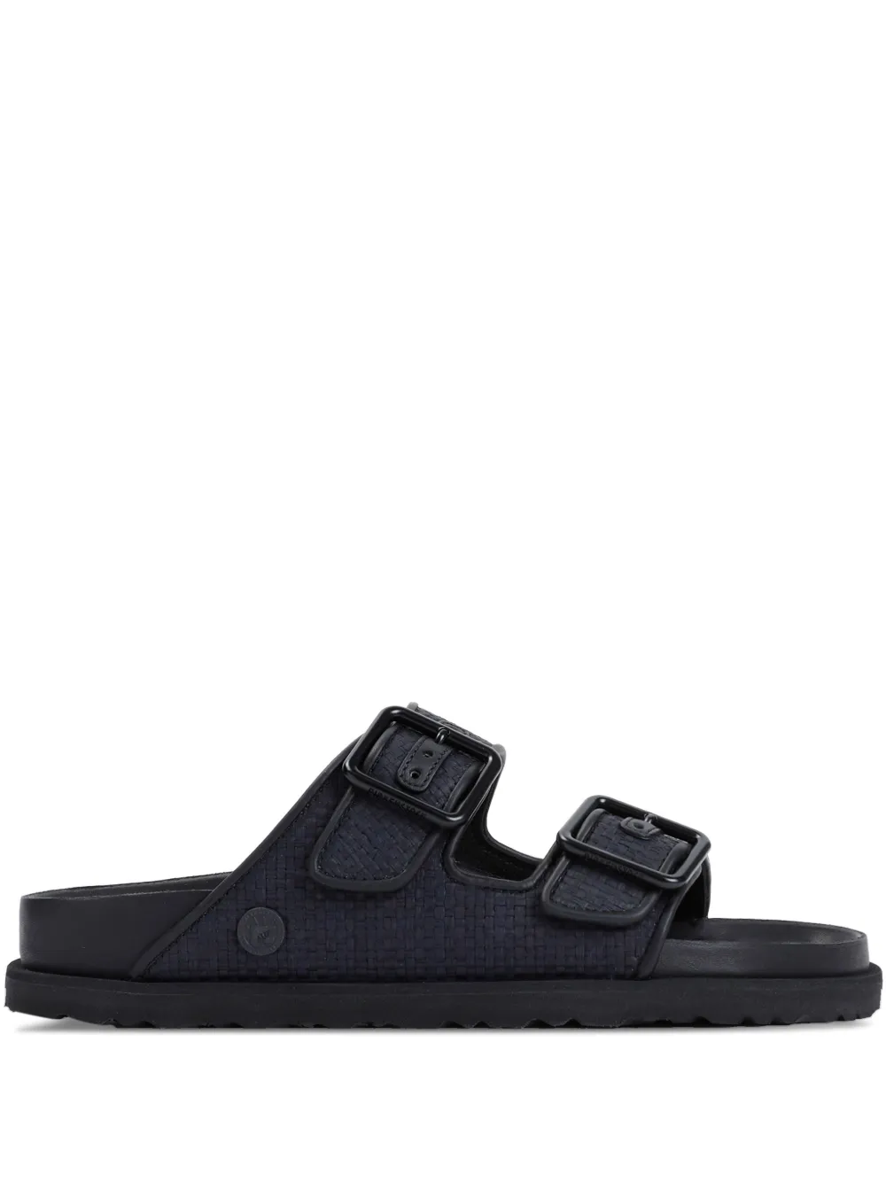 Birkenstock Arizona raffia buckled sandals Black