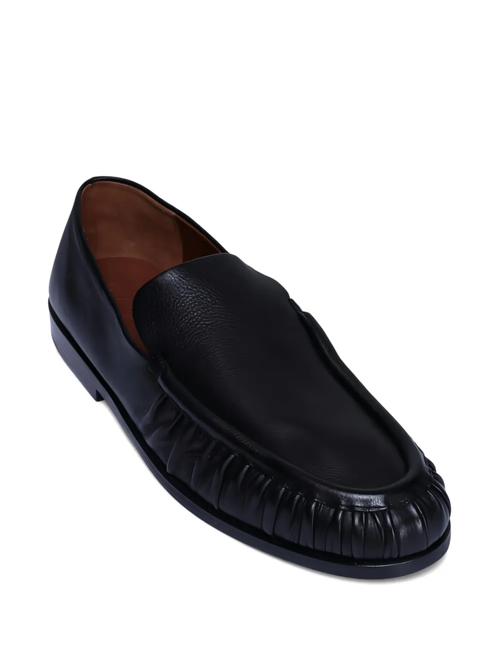 Mars&egrave;ll Leren loafers met geplooid detail - Zwart