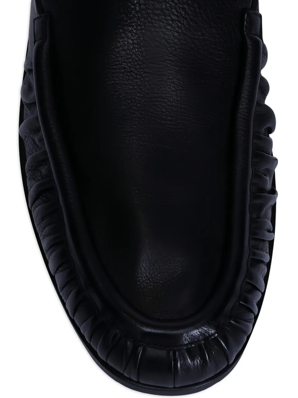Marsèll Leren loafers met geplooid detail Zwart