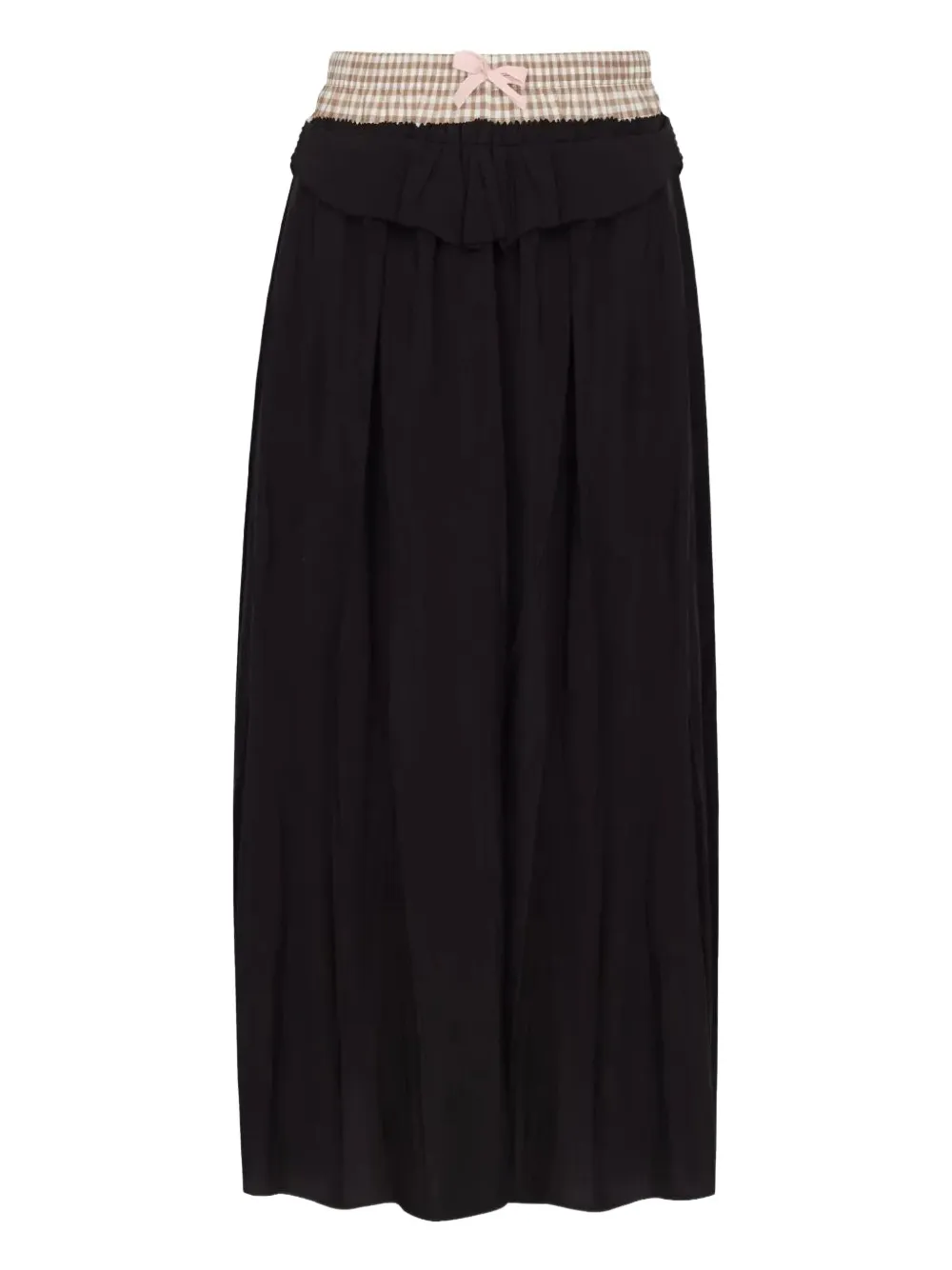 Maison Margiela ruffled-detail midi skirt - ブラック Maison Margiela ruffled-detail midi skirt - ブラック