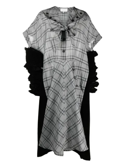Maison Margiela checked-velvet asymmetrical dress