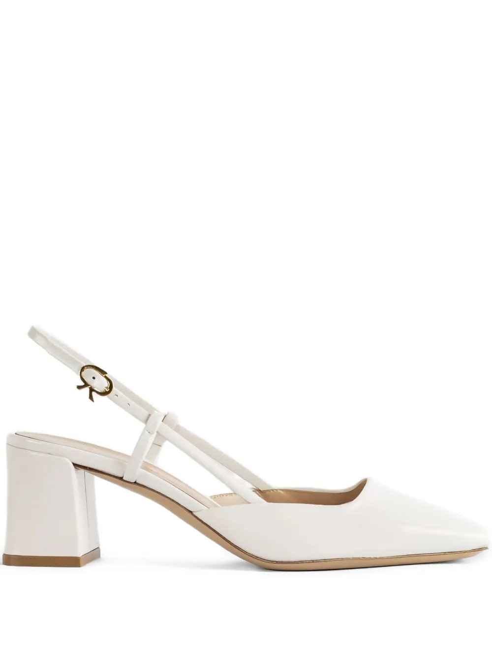 Gianvito Rossi 55mm slingback square-toe pumps Neutrals
