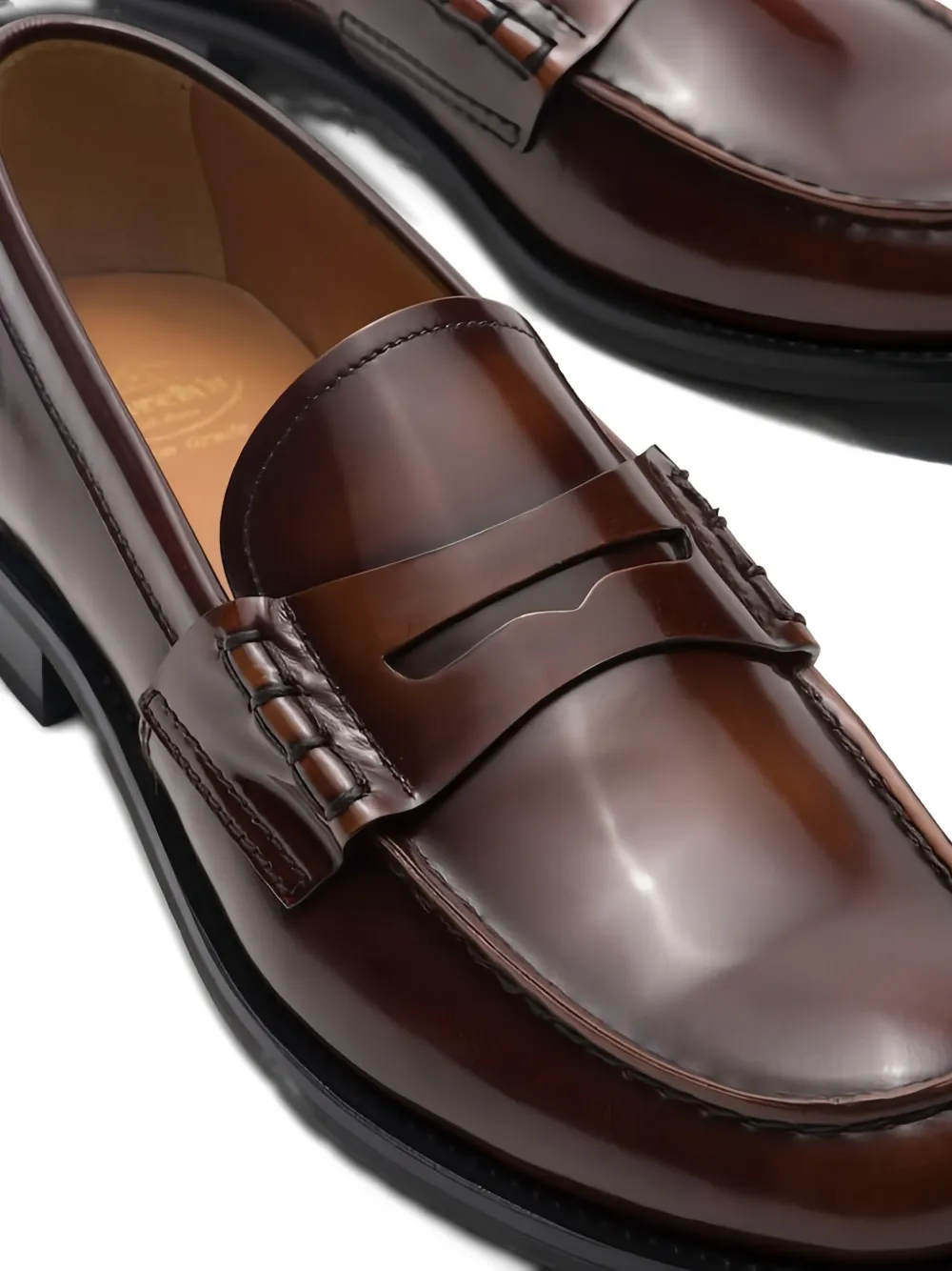 Church's Pembrey patent-leather penny loafers Brown