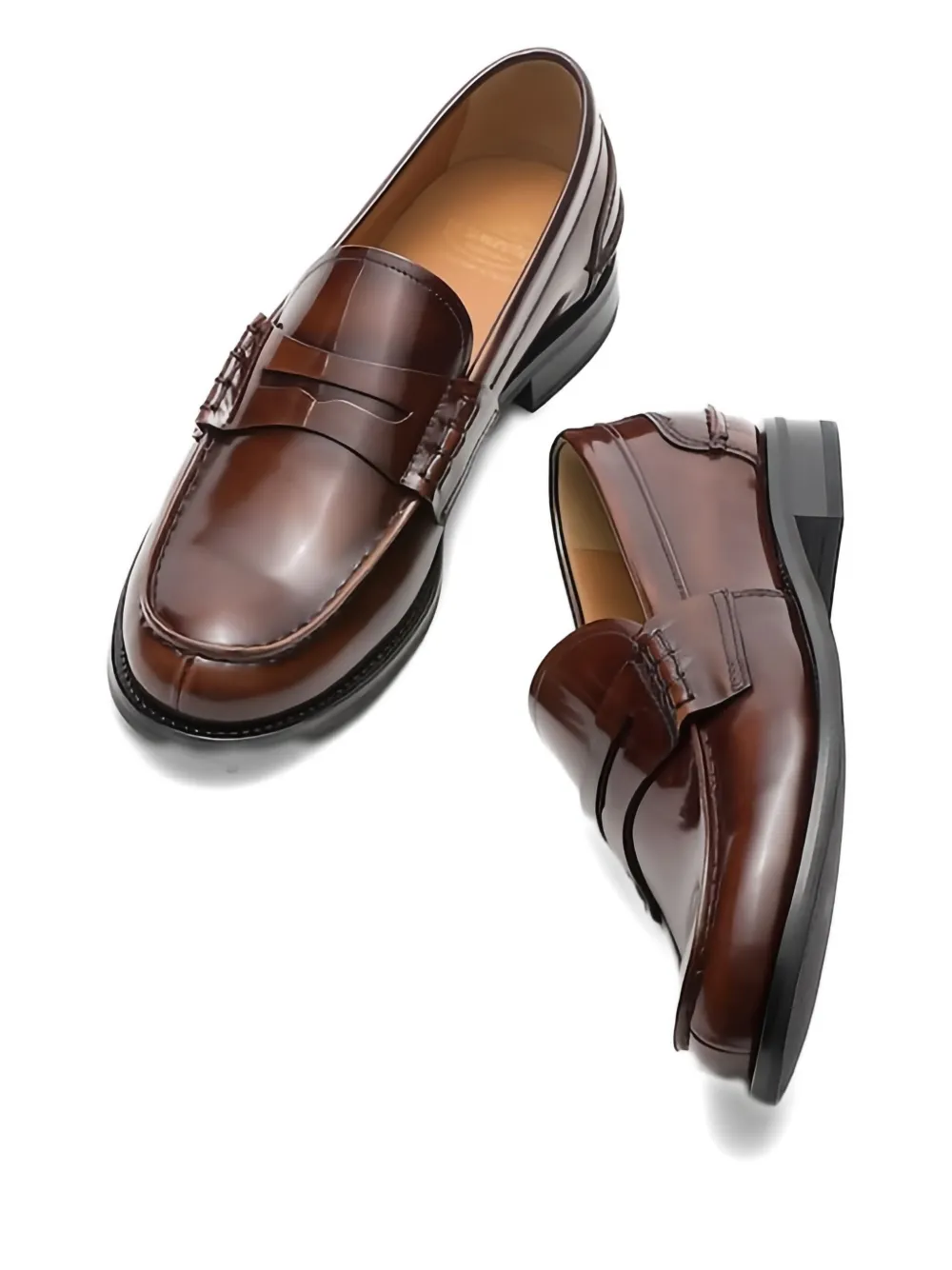 Church's Pembrey patent-leather penny loafers Brown