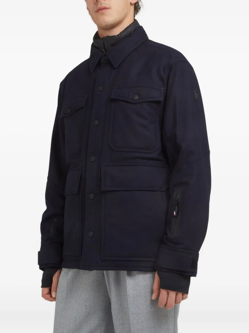 Moncler Gewatteerd jack met logopatch Blauw