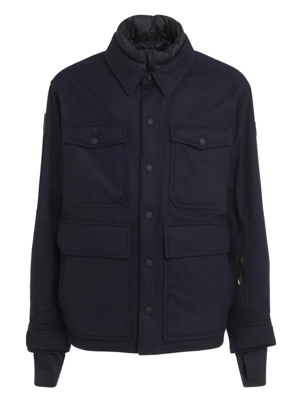 Moncler logo-patch padded jacket Blauw