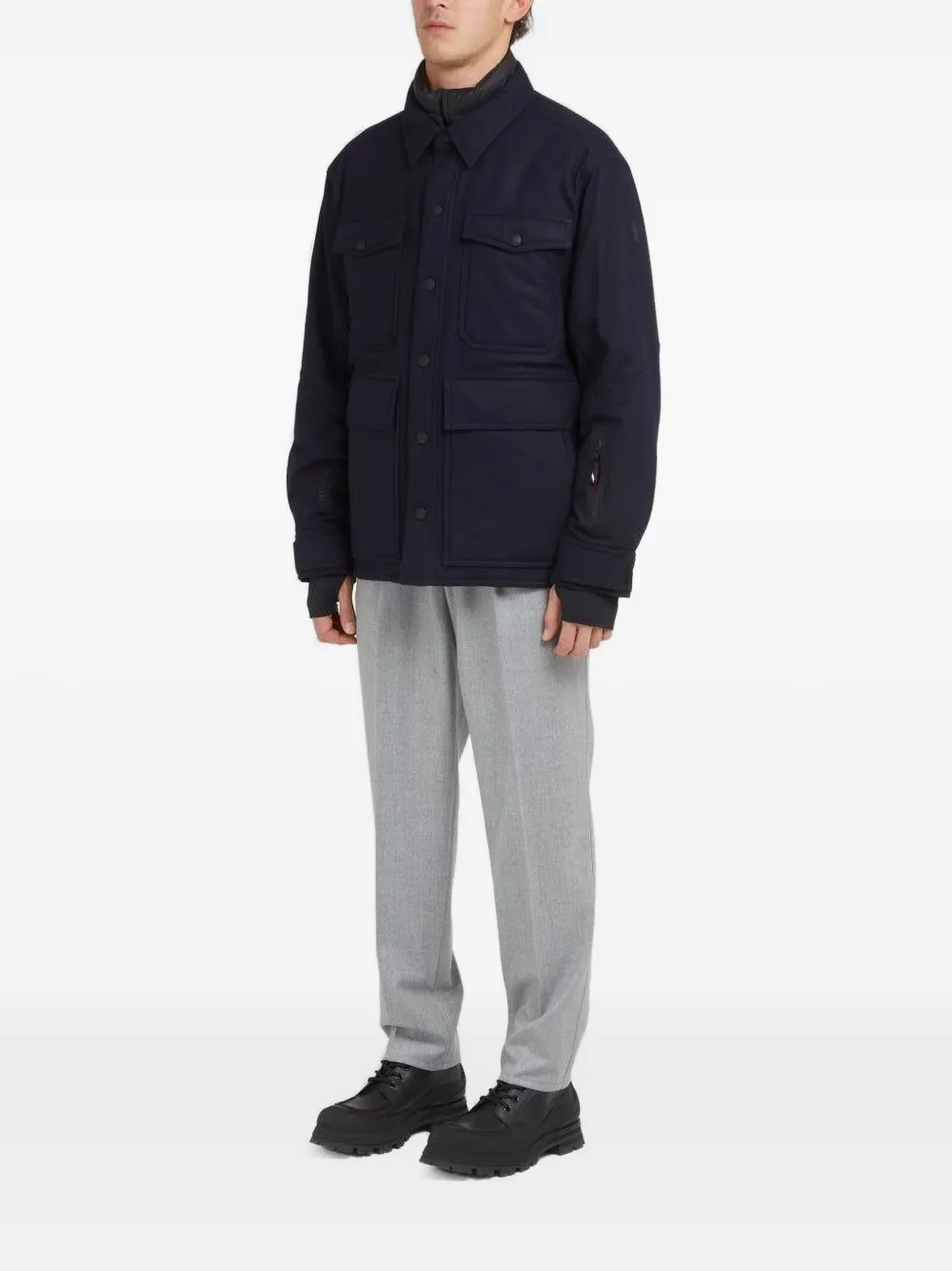 Moncler Gewatteerd jack met logopatch Blauw