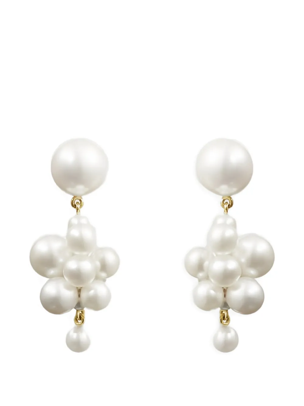 Sophie Bille Brahe Orecchini Botticelli in oro giallo 14 carati con perle - Bianco