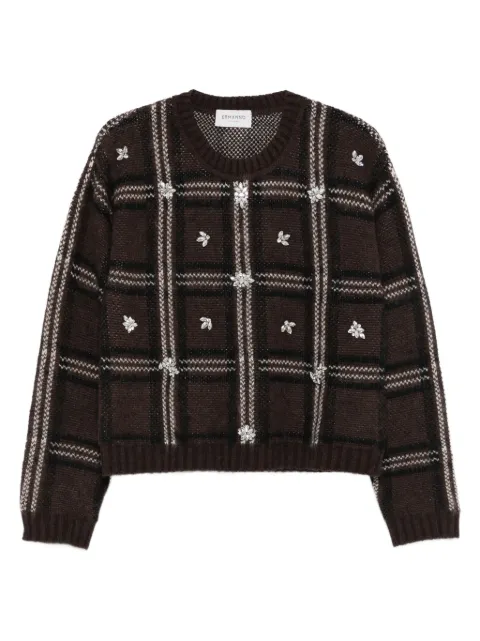 ERMANNO FIRENZE  checked embellished sweater