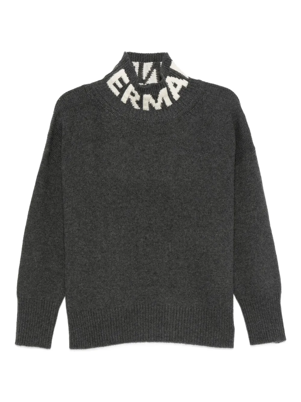 ERMANNO FIRENZE Trui met hoge hals en logodetail Grijs