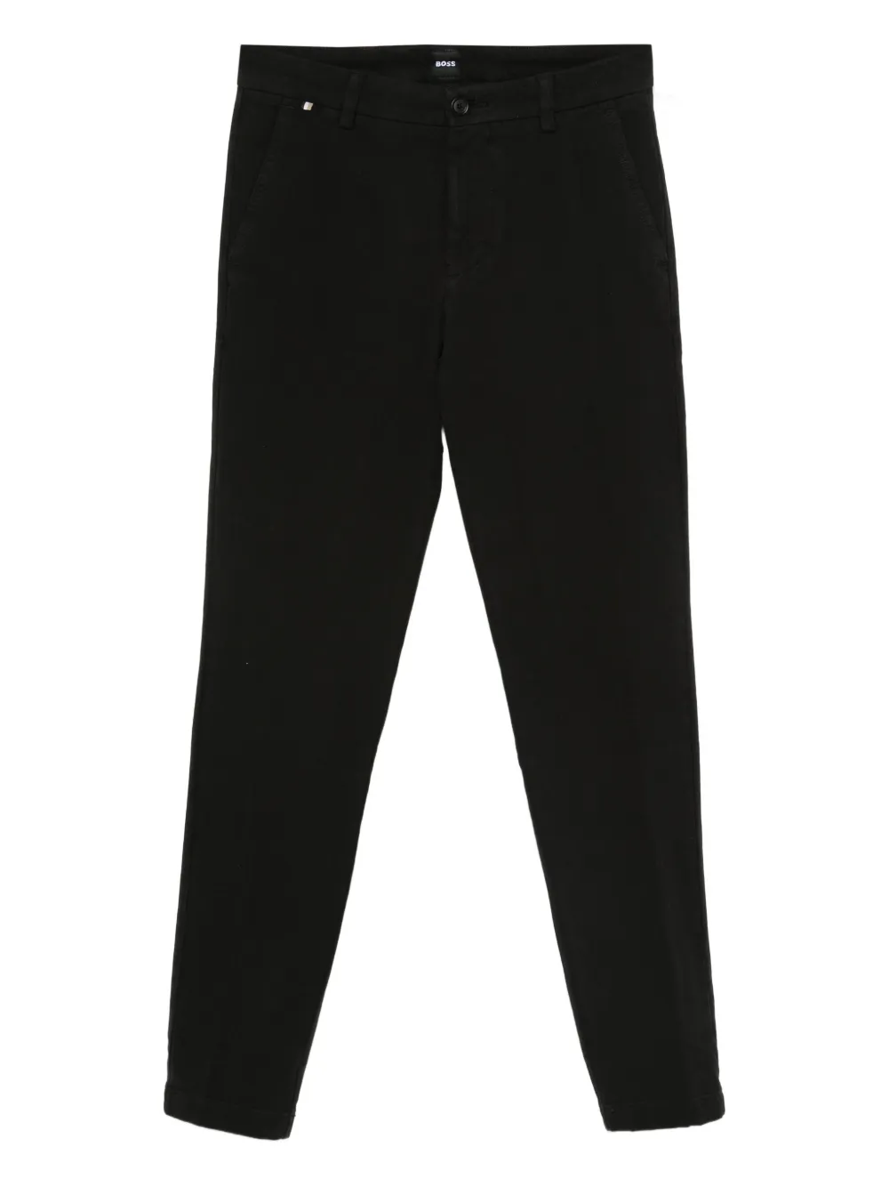 BOSS Straight broek van katoenblend Zwart