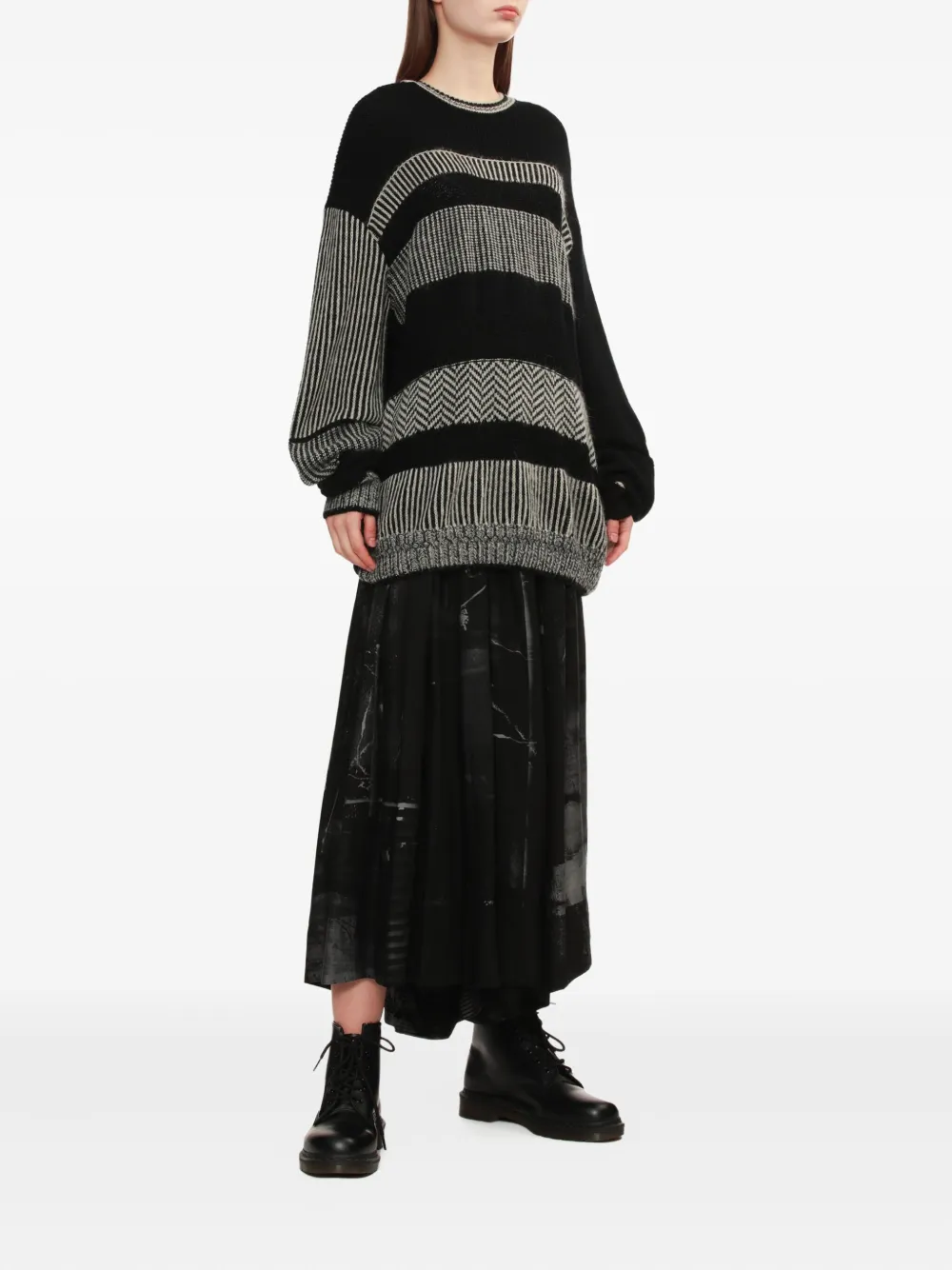 Y's striped panelled sweater | Knitted Sweaters | Image 2