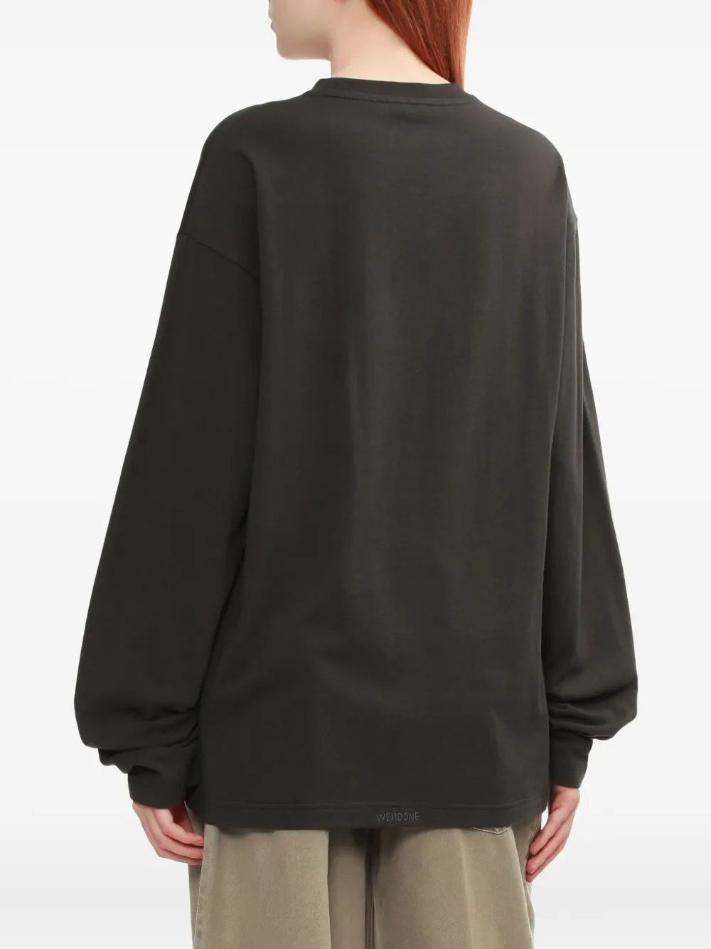 We11 Done Cat-star Graphic Long-sleeve Top In Gray