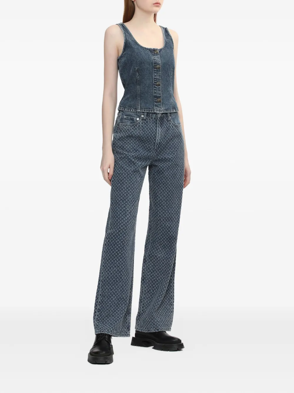 Rag & bone Logan jeans met textuur - Blauw