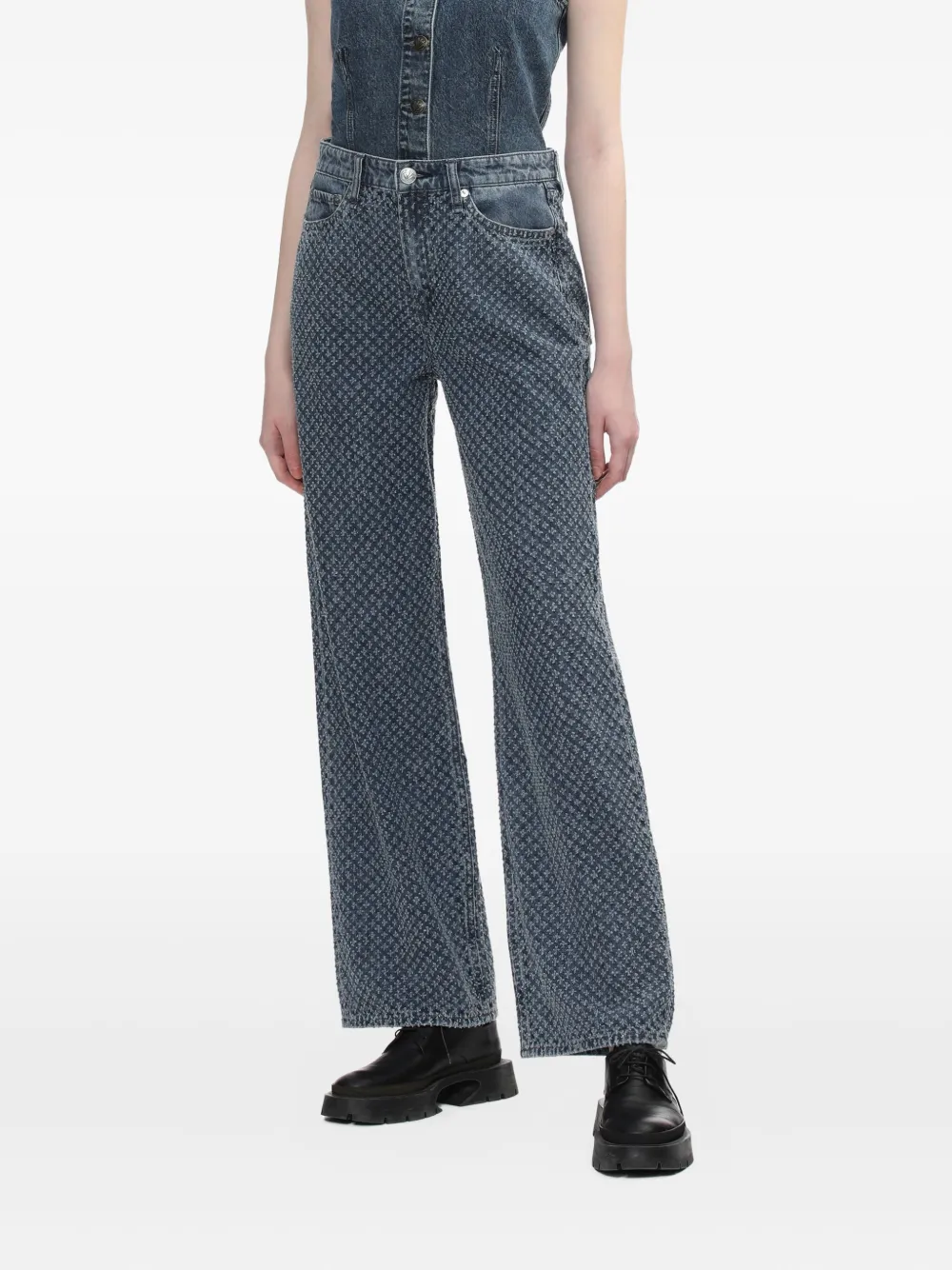 rag & bone Logan jeans met textuur Blauw