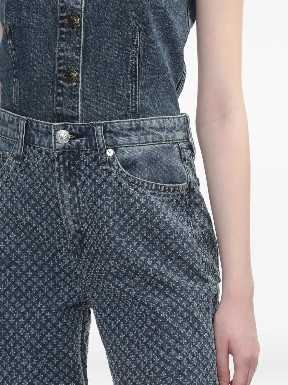 rag & bone Logan jeans met textuur Blauw