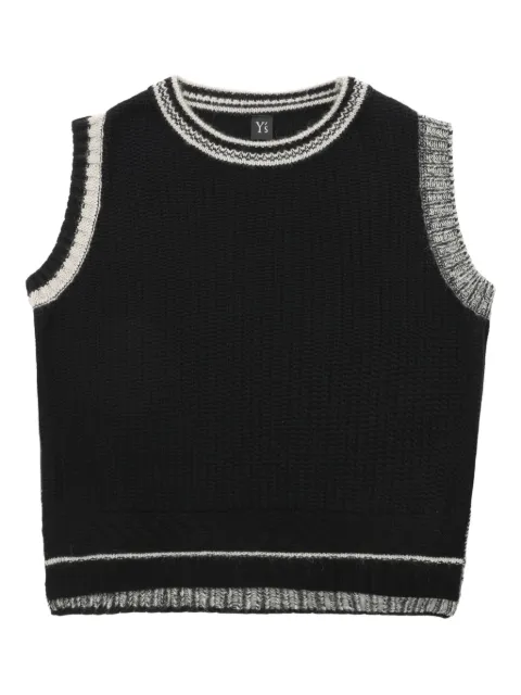 Y's striped-knit sleeveless vest